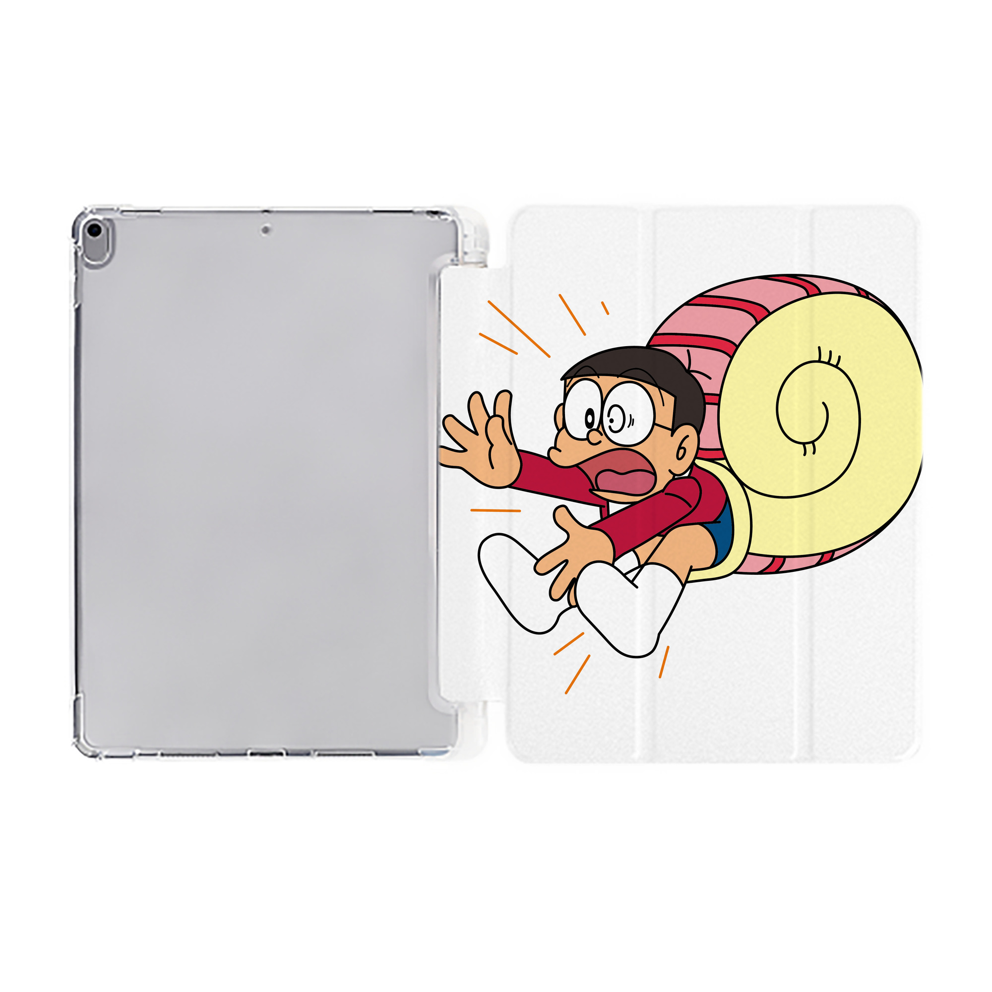 （画像用） ドラえもん 野比 のび太 Doraemon Nobita Nobi IPad ケース ペン収納付き 三つ折りスタンド PUレザー×シリコン 対応機種9.5/10.5/10.9インチ